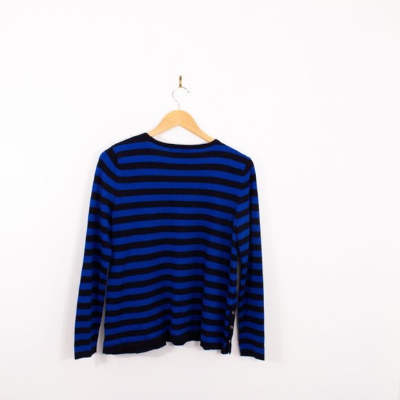 *89th Madison Black & Blue Striped Long Sleeve - Picture 5 of 5